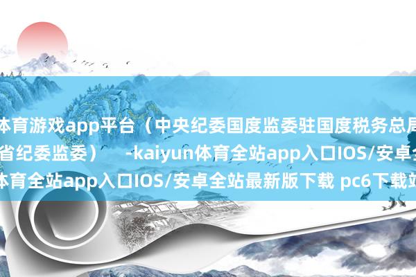 体育游戏app平台（中央纪委国度监委驻国度税务总局纪检监察组、辽宁省纪委监委）    -kaiyun体育全站app入口IOS/安卓全站最新版下载 pc6下载站