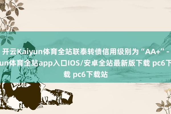 开云Kaiyun体育全站联泰转债信用级别为“AA+”-kaiyun体育全站app入口IOS/安卓全站最新版下载 pc6下载站