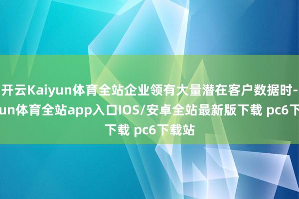开云Kaiyun体育全站企业领有大量潜在客户数据时-kaiyun体育全站app入口IOS/安卓全站最新版下载 pc6下载站