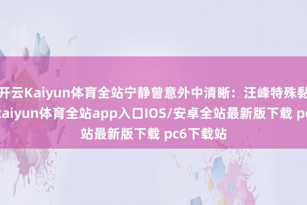 开云Kaiyun体育全站宁静曾意外中清晰：汪峰特殊黏东谈主-kaiyun体育全站app入口IOS/安卓全站最新版下载 pc6下载站
