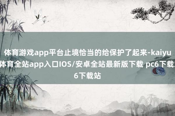 体育游戏app平台止境恰当的给保护了起来-kaiyun体育全站app入口IOS/安卓全站最新版下载 pc6下载站