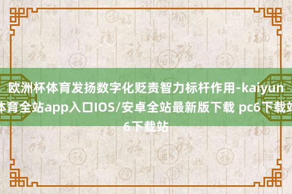 欧洲杯体育发扬数字化贬责智力标杆作用-kaiyun体育全站app入口IOS/安卓全站最新版下载 pc6下载站