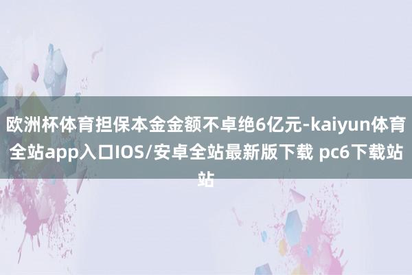 欧洲杯体育担保本金金额不卓绝6亿元-kaiyun体育全站app入口IOS/安卓全站最新版下载 pc6下载站