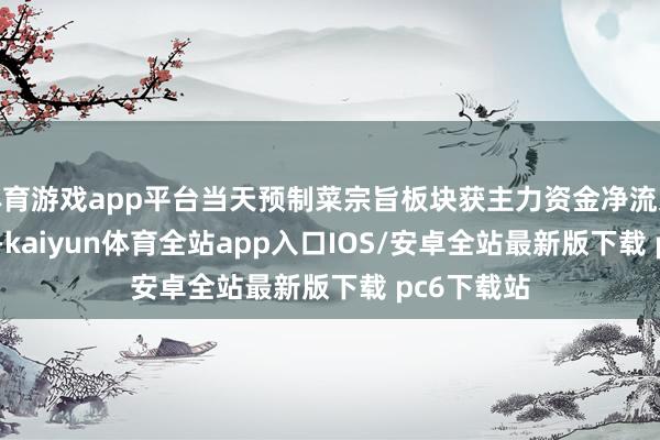 体育游戏app平台当天预制菜宗旨板块获主力资金净流入4.15亿元-kaiyun体育全站app入口IOS/安卓全站最新版下载 pc6下载站