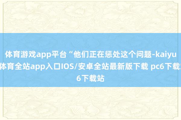 体育游戏app平台“他们正在惩处这个问题-kaiyun体育全站app入口IOS/安卓全站最新版下载 pc6下载站